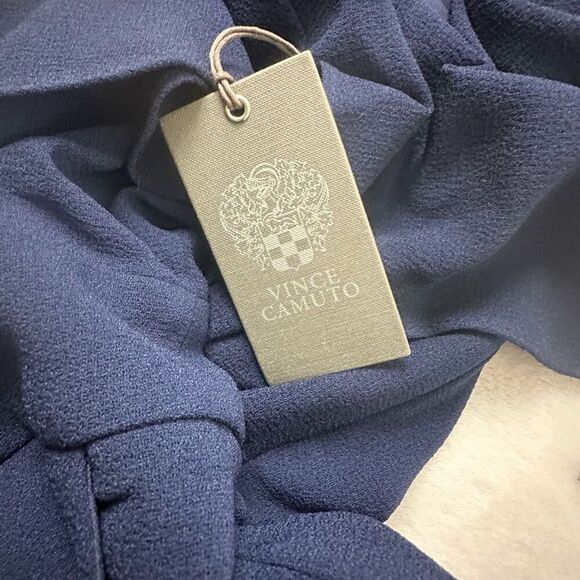 Vince Camuto Women's 6 Petite Blouson Tier Jumpsuit Navy Blue Semi Formal New - Picture 6 of 13